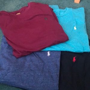4 men’s long sleeve polo Tshirts size M